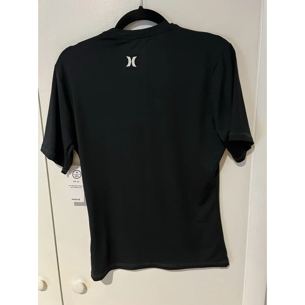 NWT Hurley OAO Quickdry Rashguard Black UPF 50+‎ Shirt Women's Large